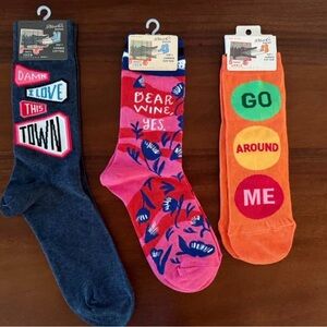 Blue Q Fun and Bold Socks Set - Blue, Pink, Orange